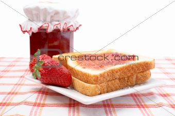 Strawberries and toasts