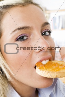 biting toast