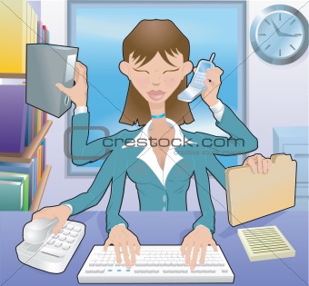 Multitasking Business woman