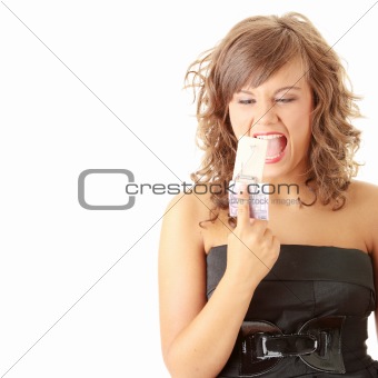 Screaming woman and mouse trap