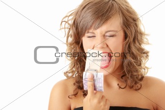 Screaming woman and mouse trap