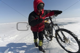 Biker on ice