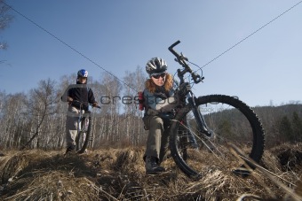 Bikers in swampland