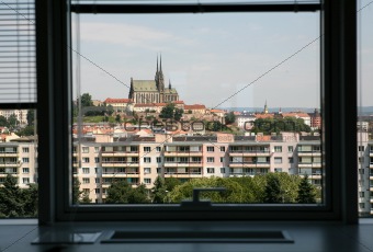 Windov wiew of Brno cathedral (Petrov).