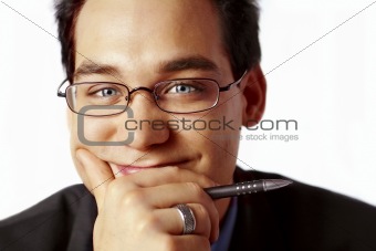 Business man with pen