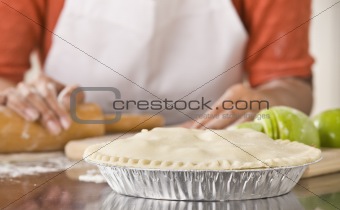 Woman Making Pie