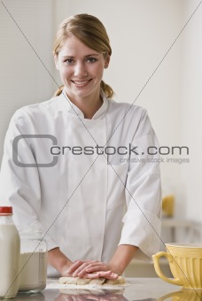 Pastry Chef Kneading Dough