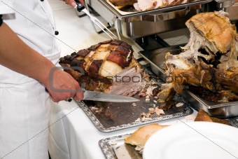cook cut up turkeycock