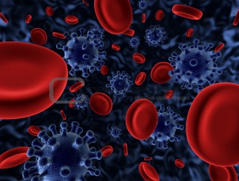 Virus and blood cells A