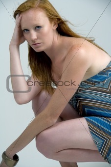 Woman crouching down