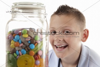 Boy and sweet jar