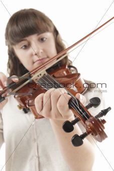 Teenage girl playing Viola