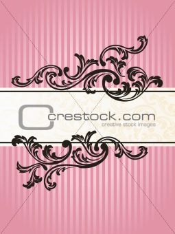 Romantic French retro banner in pink