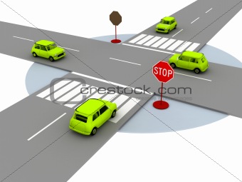 illustration of crossroads