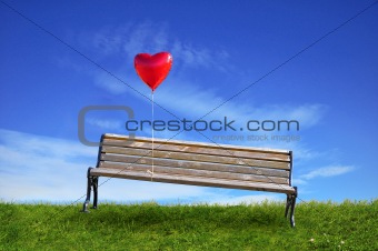 benches and a balloon