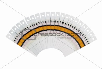 Fantail of the test strips