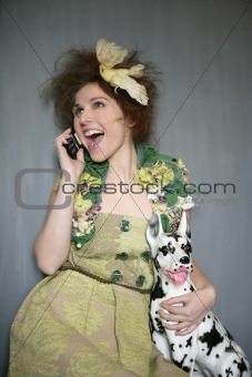 Modern fashion original woman talking phone