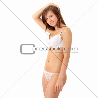 Young woman in underwear