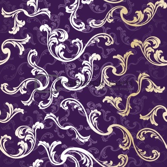 Purple seamless elegant floral background