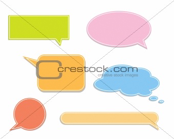 Set of colorful speech labels. Vector art