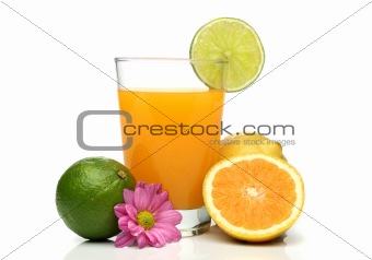 Orange juice with fruit composition