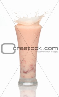 Strawberry smoothie with splash