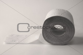 toilet paper on the black background