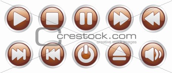 Player icons buttons (vector)