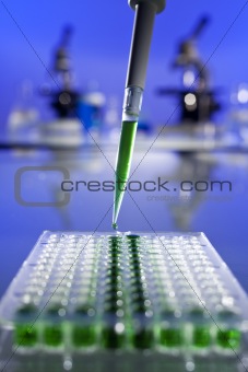 Green Samples In A Laboratory