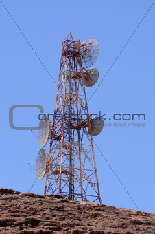Broadcast antenna on mountain