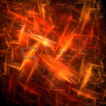 Orange and red static, lightening or electric charged explosion fractal. texture.