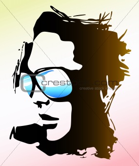 woman wearing sunglasses illustration