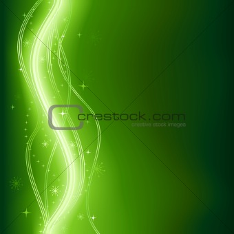 Green glowing vector phantasy background with stars