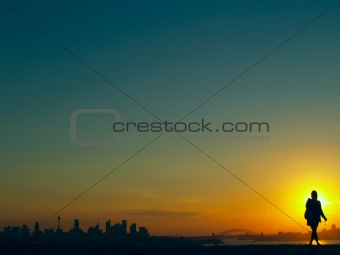 Sunset over Sydney, Australia