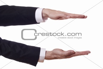  businessman arms shows the height