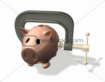 3d render piggy bank credit crunch