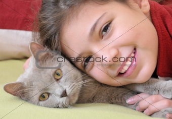 Girl with cat