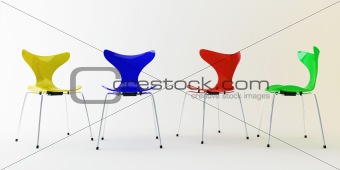 Four modern chairs