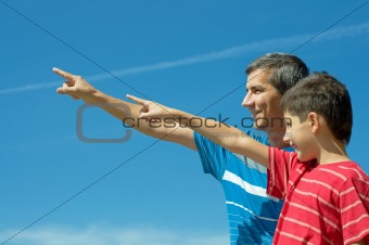 father and his son outdoors