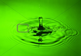 water splash in green