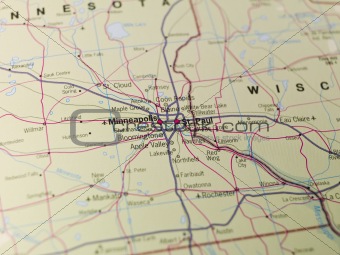 Map of Minneapolis and St. Paul