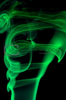Abstract green smoke