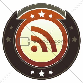 RSS Feed Icon on Brown Button
