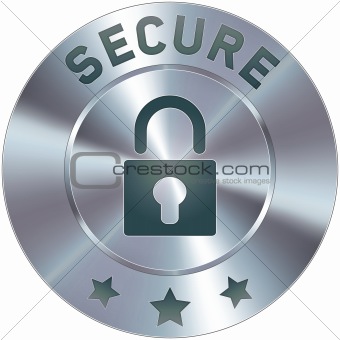 Word Secure on Stainless Steel Button