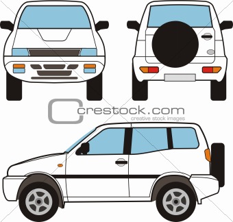 Car - small offroad, vector shapes