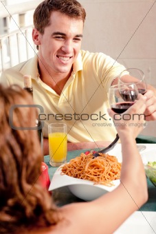 Love couple dining