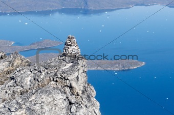 Cairn on top of mountain