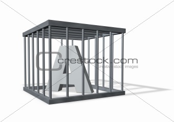 letter a in cage