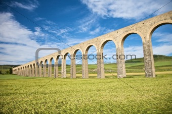 ancient aqueduct in pamplona