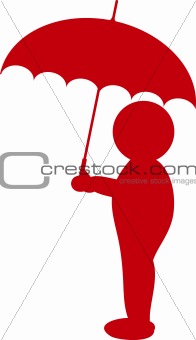 silhouette with umbrella
